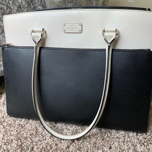 Kate Spade black and white leather tote